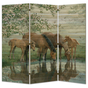 Room Screen, Sweet Spring Horses, 68"x68"