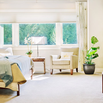 Cellular Shade | Modern Master Suite| Off-White | Comfortable Reading Nook