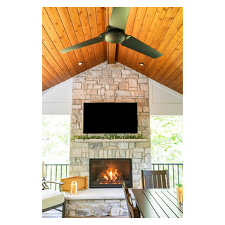Two Tiered Covered Deck with Fireplaces - Deck - St Louis - by ...