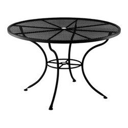 Standard Mesh 60" Round Dining Table with 2" Umbrella Hole - Outdoor Dining Tables