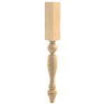 Designs of Distinction - 29-1/4" Country French Dining Leg, Hard Maple - The Country French kitchen exudes warmth and hospitality. Comfort, ease and graciousness best define this style. Measuring 3-3/4" square x 29-1/4" tall, available in hard maple, this dining leg is part of the Brown Wood Country French collection. Already sanded and ready to finish or paint. Our Country French wood legs are available in various heights and diameters to support a table, countertop, bar, or kitchen island leg, so you can keep the same look throughout your home.