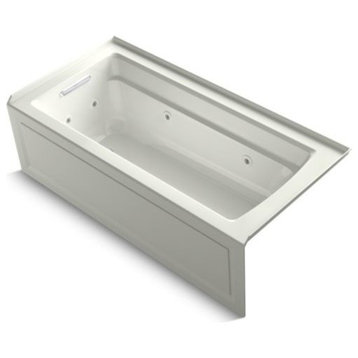 Kohler Archer 66"x32" Whirlpool With Left-Hand Drain and Heater, Dune