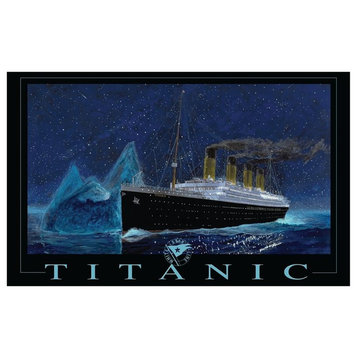 Richard Derosset Moment of Titanic Collision Art Print, 12"x18"