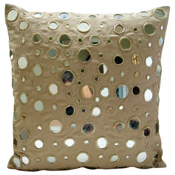 Mirror Beige Pillows Cover, Cotton Canvas Pillow Covers 16"x16", Reflections
