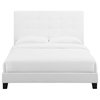 Modway Melanie King Tufted Button Upholstered Velvet Platform Bed in White