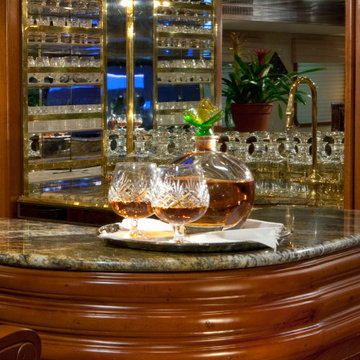 Commercial Custom Bar and Custom Dining Room Set on a Yacht