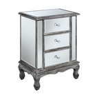 Gold Coast Vineyard Mirrored 3 Drawer End Table