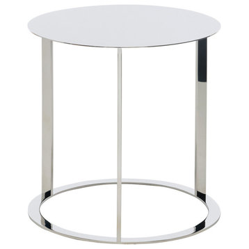 Vera Round Side Table Polished Stainless Steel