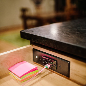 Charging Drawer incorporated into Island Drawer