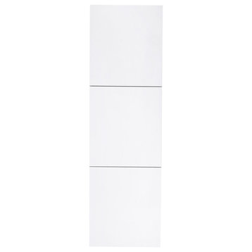 18" Wide by 59" High Linen Side Cabinet With Three Doors, Gloss White Finish