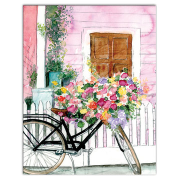 Flower Delivery Bike 11x14 Canvas Wall Art