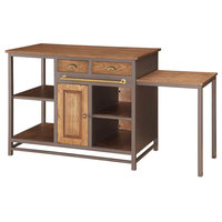 Emma Mason Signature Blanch Home Kitchen Island, Rustic Wire-Brushed COA0993