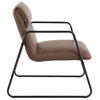 Casper Arm Chair, Black Steel, Espresso PU
