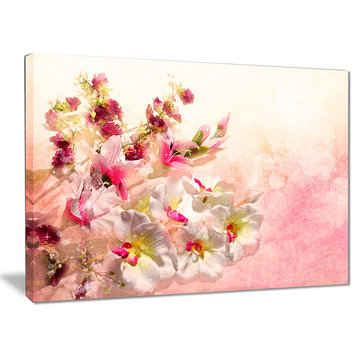 "Pink Bouquet of Flowers" Floral Canvas Print, 40"x30"