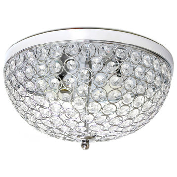 Elegant Designs 2-Light Elipse Crystal Flush Mount Ceiling Light