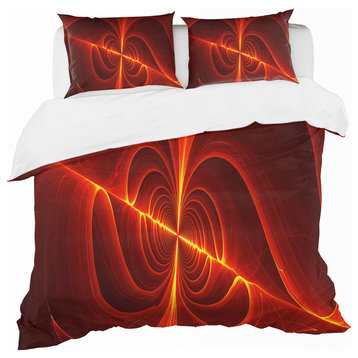 Red Laser Modern and Contemporary Duvet Cover Set, King