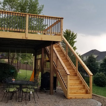 Cedar Deck Addition and Resurface with Picture Frame