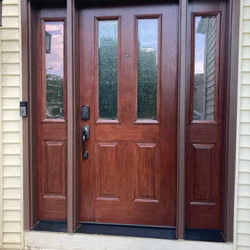 Woodgrain Steel Entry W/ Sidelites & Smart Lock / AFTER