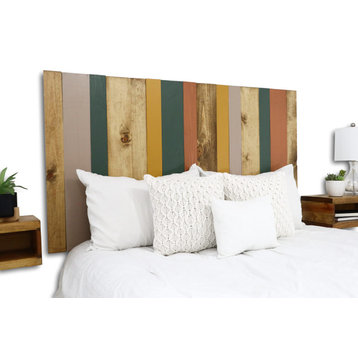 Handcrafted Headboard, Leaner Style, Earth Tone Mix, Full