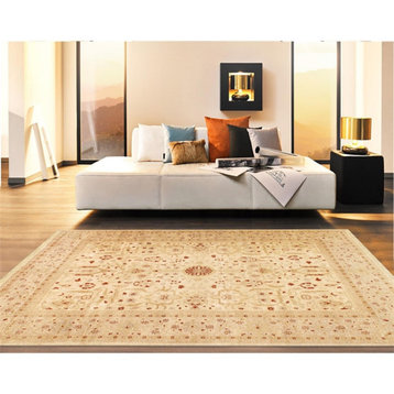 Pasargad Home Nomad Art Hand-Knotted Lamb's Wool Area Rug 9' 3" X 12' 2" Ivory
