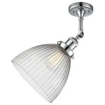 Innovations Lighting - Seneca Falls 1-Light Semi-Flush Mount, Polished Chrome, Clear Halophane - One of our largest and original collections, the Franklin Restoration is made up of a vast selection of heavy metal finishes and a large array of metal and glass shades that bring a touch of industrial into your home.