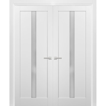 French Double Lite Doors | Quadro 4112 White Silk | Sample of Color