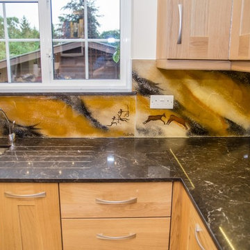 "THE CAVEMAN" bespoke kitchen splashback by designer Juliet Eve