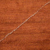 Hand Knotted Loom Silk Mix Area Rug Geometric Orange Beige