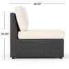 GDF Studio 6-Piece Reddingto Outdoor 5-Seater Wicker V Shaped Sectional Sofa Set