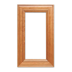 New Hampshire Glass Cabinet Door from CabinetNow.com shown in Cherry - Kitchen Cabinetry