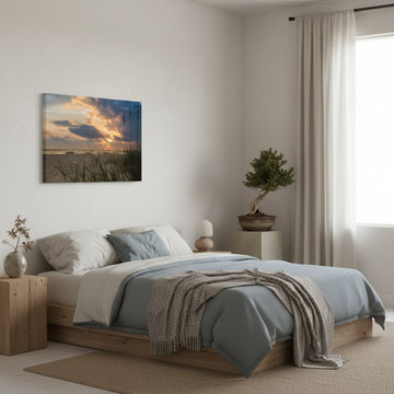 Anna Maria Island Cloudy Beach Sunset 2 Wabi-Sabi Style Wall Art Prints