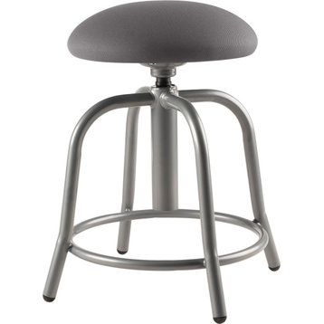 Modern Designer Stool, Height Adjustable and 3" Fabric Padded Charcoal Seat