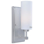LiteSource - Wall Lamp, Ps/Frost Glass Shade, E27 Type A 60W - Utlizes (but does not include) one incandescent bulb, 60 Watts