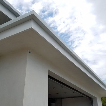 Corona Del Mar Modern Home, Square Gutters and Downspouts in .032 Aluminum