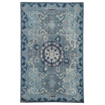 Jaipur Living - Jaipur Living Modify Hand-Knotted Medallion Blue/Gray Area Rug, 9'x13' - Exceptionally made and artfully designed, this hand-knotted area rug infuses contemporary homes with vintage allure. This wool accent boasts an elegant center medallion and scrolling details for a worldly dose of style. Deep blue, denim, and gray hues offer a moody, cool-toned look to the timeless design.