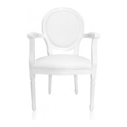 Louis White Armchair - Dining Chairs