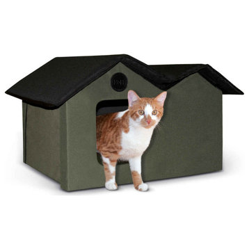 K&H Pet Products Unheated Outdoor Kitty House Extra Wide, 21.5"x26.5"x15.5"