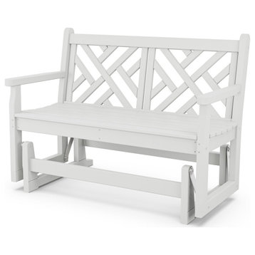 Polywood Chippendale Glider, White