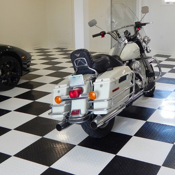 RaceDeck® Home Garage Floor - Classic Black & White Checker - Cool rides