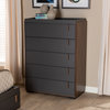 Dolores Contemporary Two-Tone Gray and Walnut 5-Drawer Chest