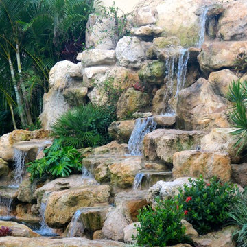 Tropical rock waterfalls