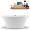 59" Streamline Freestanding Tub and Tray With Internal Drain