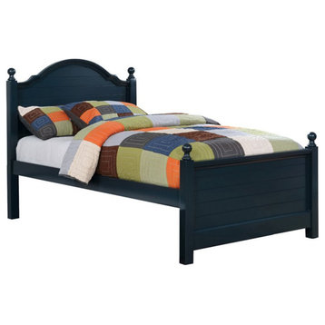 Bowery Hill Transitional Solid Wood Twin Panel Kids Bed in Blue