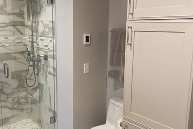 Example of a transitional bathroom design in Minneapolis