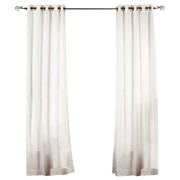 Lined-White Ring / Grommet Top Velvet Cafe Curtain / Drape -43W x 36L-Piece