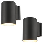 Kira Home - Kira Home Enzo 8" Outdoor Wall Sconce, Weatherproof Up Down Light, Cylinder - *[RUSTIC MODERN DESIGN] This heavy duty modern up / down wall light showcases a sleek sturdy cylinder metal shade and classy black finish to instantly upgrade your front door exterior or porch. Great for both interior/exterior areas as it can mount veritcally or horizontally, its weather resistant materials able to withstand rain or snow add a heavy duty touch, making it a top choice amongst designers and builders
