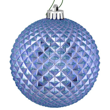 Vickerman N188534D 4" Lilac Durian Glitter Ball Ornament, 6 Per Bag