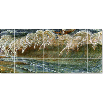 Walter Crane Mythology Painting Ceramic Tile Mural #181, 29.75"x12.75"