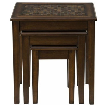 Baroque Brown Nesting Tables With Mosaic Tile Inlay
