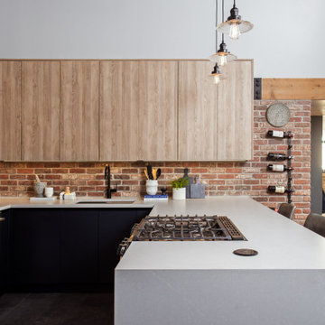 South Loop Loft Kitchen Remodel | Industrial Brick & Timber | Chicago